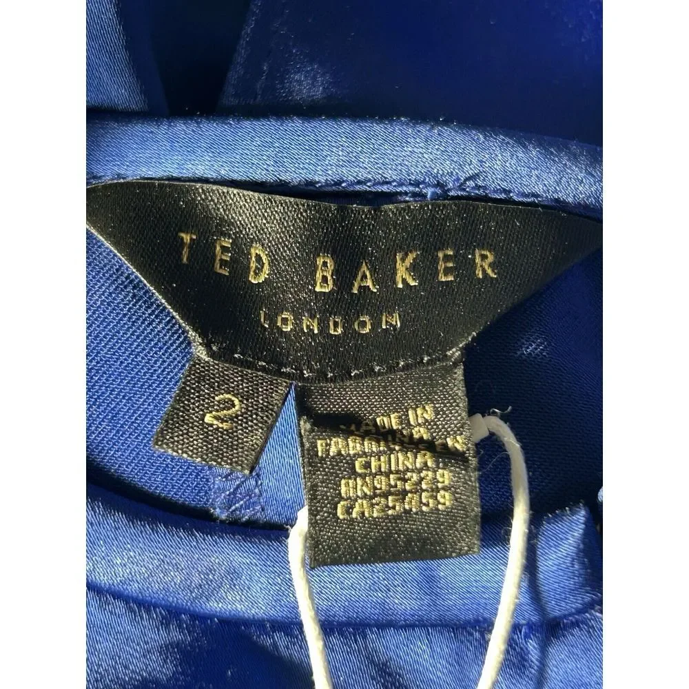 Ted Baker London NWT Women's MIKELLE Self Tie Halter Cam Dark Blue Size 2 $198 - Picture 8 of 11